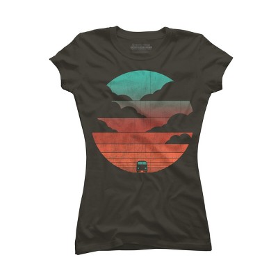 Junior's Design By Humans Driving into the sunset By radiomode T-Shirt
