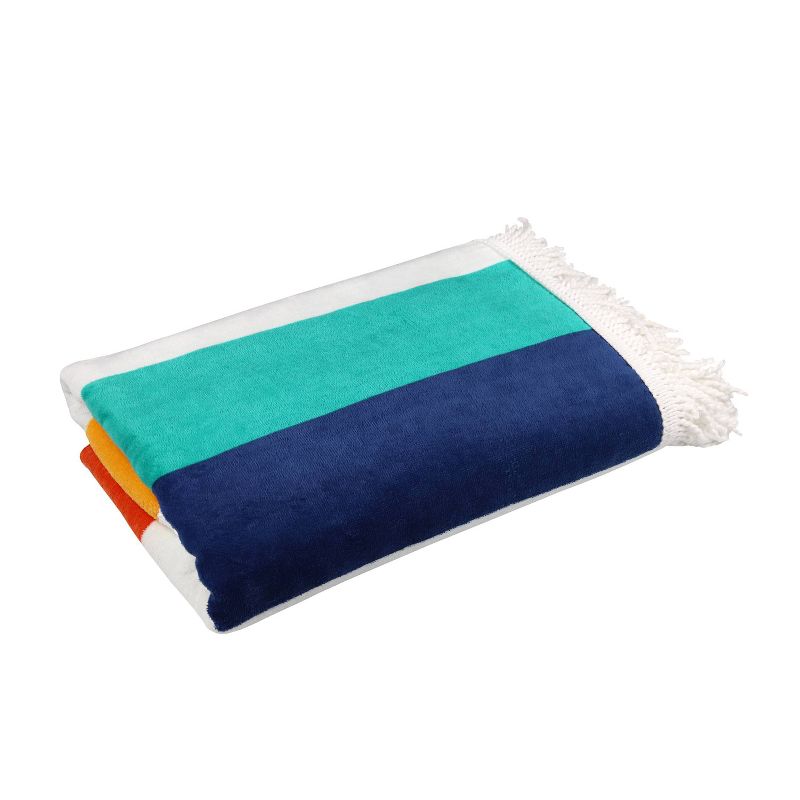 Square Retro Striped Beach Towel  - Sand &#38; Surf, 3 of 7