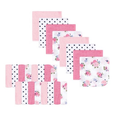 Image of Luvable Friends Baby Girl Super Soft Bundle Washcloths, Floral, One Size