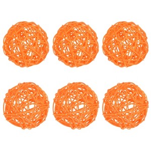 Unique Bargains Wicker Rattan Decorative DIY Crafts Balls 6 Pcs - 1 of 4