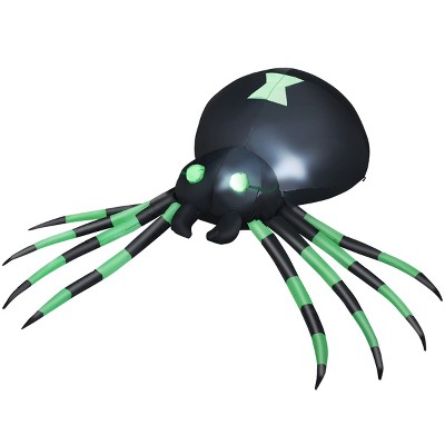 Tangkula Halloween Decoration 6FT Inflatable Blow-Up Spider With LED Lights Outdoor Yard