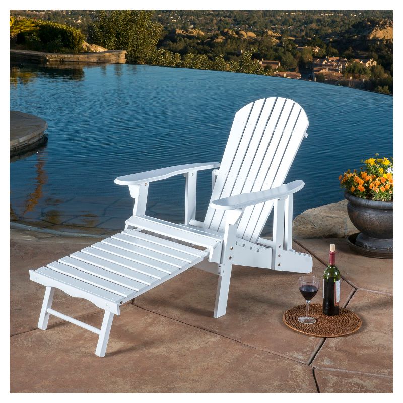 Hayle Reclining Wood Adirondack Chair with Footrest - White - Christopher Knight Home, 3 of 7