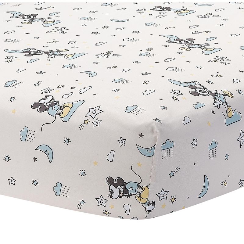 Lambs & Ivy Disney Baby Moonlight Mickey Mouse Fitted Crib Sheet - White, 1 of 6