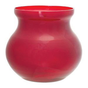 Red Glass Vase Set with Rounded Silhouette 6" Height Decorative Home Accent by Melrose - 1 of 3
