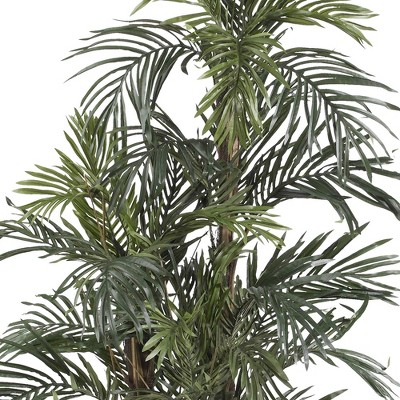 63" Green Silk Robellini Palm Tree in Black Pot