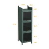 VYNXARIA Modern Dark Green Three-Tier Glass Door Storage Cabinet - 4 of 4