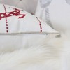 Gulches White Christmas Throw Pillow 20¡Á20" with Red Embroidered Reindeer and Snowflakes - 4 of 4