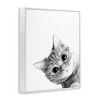 Stupell Industries Monochrome Cat Kitten Peeking Glasses Portrait Framed Giclee Art, White, 24" x 30" - 2 of 4