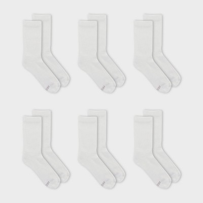 Fruit of the Loom Ladies Crew Socks - 6 Pairs, Available in sizes 4-10