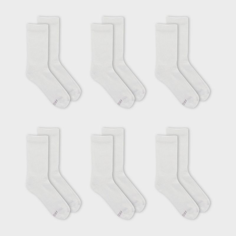Fruit of the Loom Women's Cushioned 6pk Crew Athletic Socks 4-10, 1 of 6
