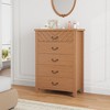5 Drawer Dresser for Bedroom, 45.2" Tall Brown Chest of Drawer with V Shape Design, Modern Wooden Closet Nightstand for Living Room Entryway Nursery - 3 of 4