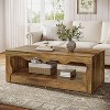 Hommoo 2-Tier Farmhouse Rectangle Coffee Table Rustic Brown - 2 of 4