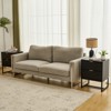 2 Tier Modern Nightstand, Wooden Bedside Table with Metal Leg, Night Stand Storage Cabinet - 3 of 4