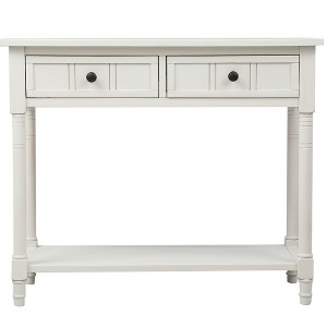 Console Table Traditional Design with Two Drawers and Bottom Shelf - 1 of 4