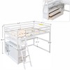Sapphtopaz Loft Bed with Desk Wood Loft Bed with ladder & Guardrail,Space-Saving Beds Frame with Drawers & Shelves for Teen&Adult - 2 of 4