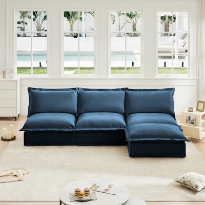 NicBex Couches for Living Room Single Deep Seat Sofa Couch Fabric Slip-covered Armchair with 1 Big Back Cushion and 2 Big Toss Pillows