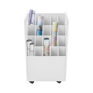 YIYIBYUS 20-slot Roll File Organizer, Movable File Storage Cart, Roll Document Holder - 1 of 4