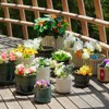 VisioGear 3PCS Ceramic Flowerpot, Modern Planter for Patio, Garden, Windowsill, Black, 9.65"*9.65"*9.26" - 2 of 4