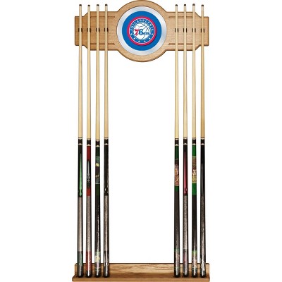 NBA Philadelphia 76ers Billiard Cue Rack with Mirror