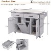 Kitchen Island with Trash Can Storage Cabinet, Kitchen Cart with Drop Leaf, Rolling Kitchen Island on Wheels with Adjustable Shelf and Drawer - 3 of 4