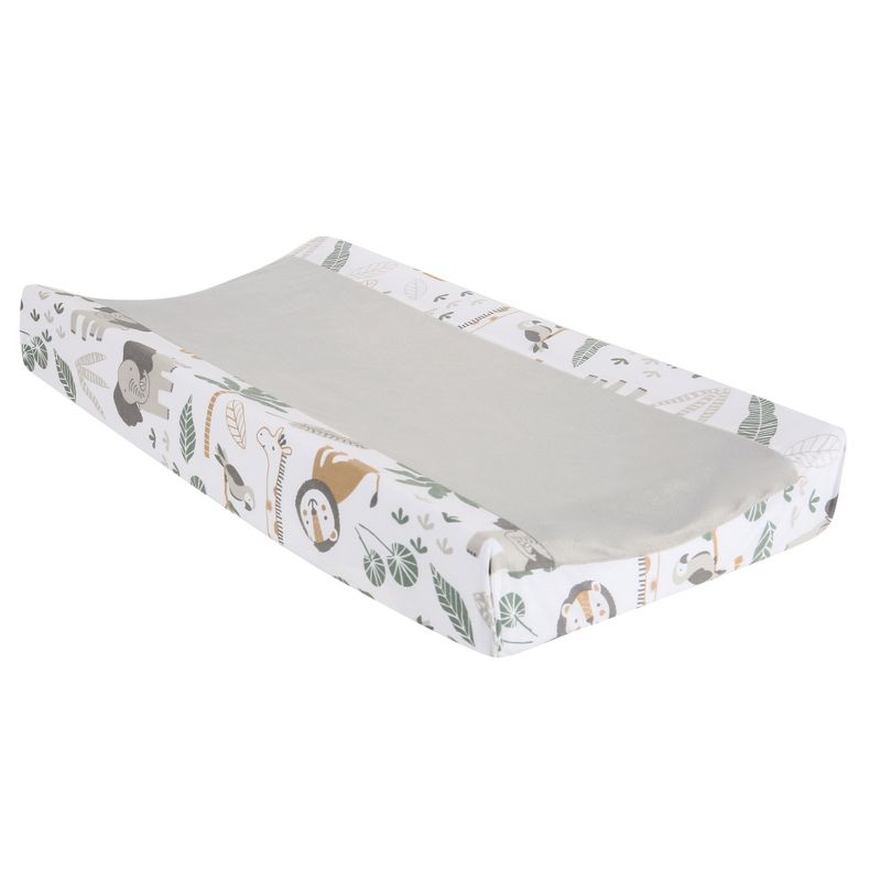 Lambs & Ivy Jungle Friends Soft, Warm & Cozy Safari Changing Pad Cover - Gray, 1 of 6