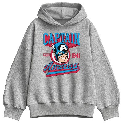 Women's Captain America Jersey Oversized Fleece Hoodie Sweatshirt