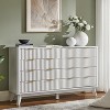 SinCiDo Fluted Dresser, Modern Drawer Chest w/ Faux Marble Top & Curved Profile, Wood Drawer for Hallway, Bedroom, Entryway - 3 of 4