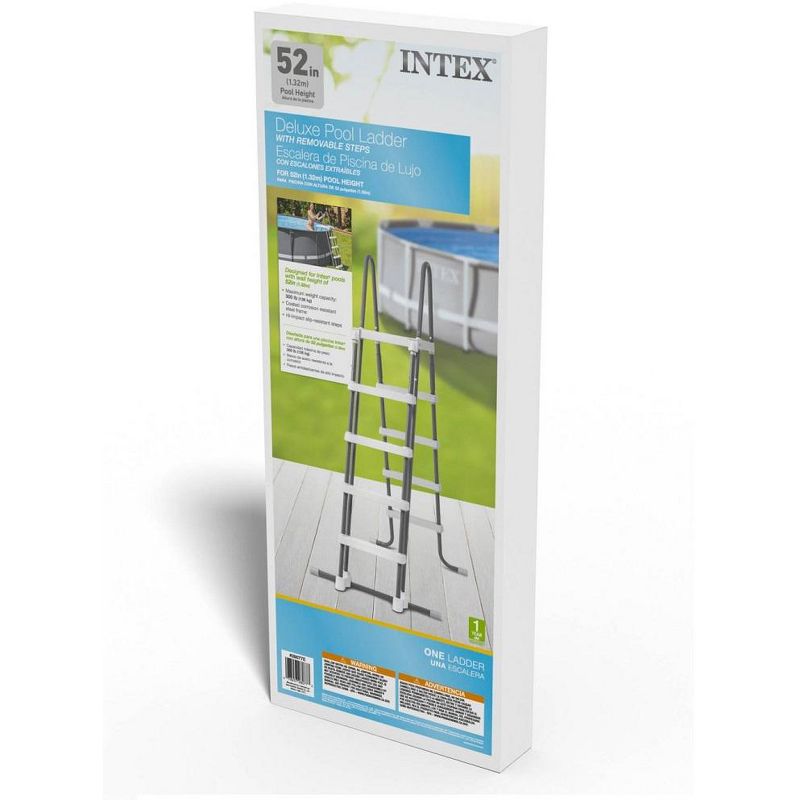 Intex Deluxe Pool Ladder with Removable Steps for 52" H Wall Above Ground Pool, 3 of 4