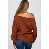 PinkBlush Camel Boat Neck Bubble Sleeve Maternity Sweater - 4 of 4
