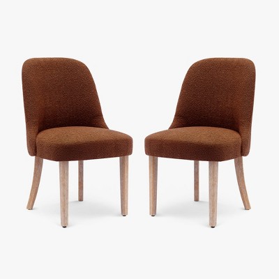 WestinTrends Mid-Century Modern Upholstered Boucle Dining Chair (Set of 2)