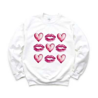 Simply Sage Market Women's Graphic Sweatshirt Hearts and Lips Chart