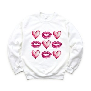 Simply Sage Market Women's Graphic Sweatshirt Hearts and Lips Chart - 1 of 4