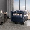 Francesca Comfy Swivel Barrel Chair for Bedroom with Nailhead Trim | ARTFUL LIVING DESIGN - 2 of 4