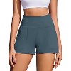 PINSPARK Athletic Works Shorts Women for Tennis Running Yoga 2.5" Wide Leg Active Shorts Biker Short with Pockets - 2 of 4