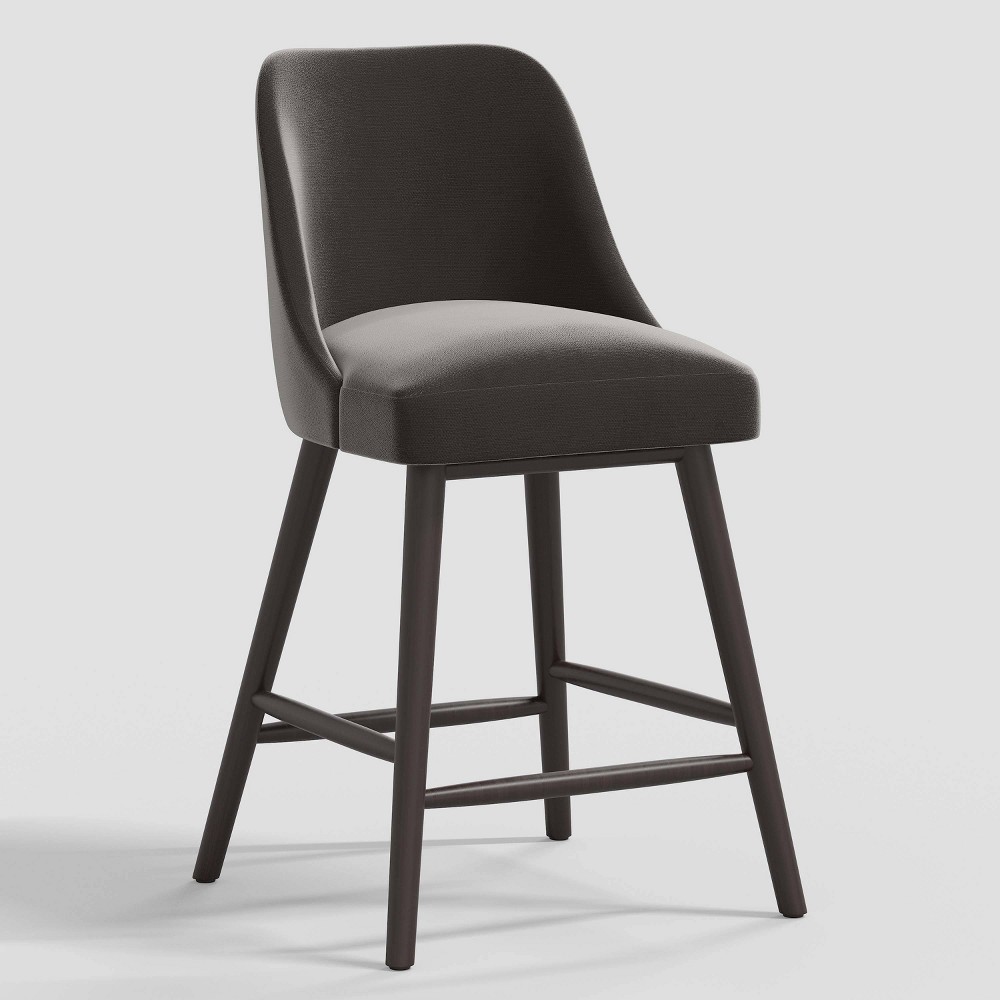 Photos - Chair Geller Modern Counter Stool in Lustrous Velvet Cosmic - Threshold™
