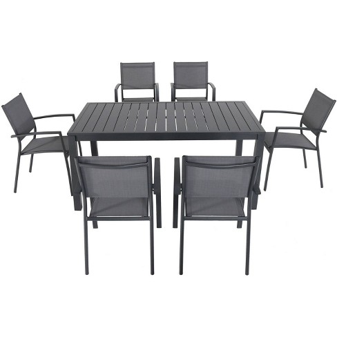 Naples 7pc Aluminum Patio Dining Set Hanover Target