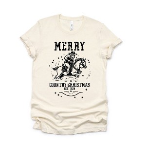 Simply Sage Market Women's Merry Country Christmas Short Sleeve Graphic Tee - 1 of 2