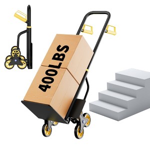 Stair Climbing Dolly with 6 Wheels, Heavy Duty Folding Hand Truck for Moving, Warehouse & Home Use, 440 Lbs Load Capacity - 1 of 4