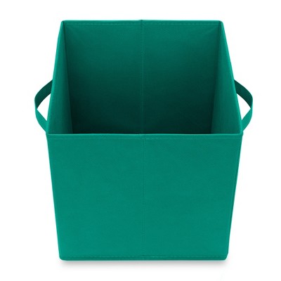 Set of 12 Orange Collapsible Fabric Storage Cube Bins