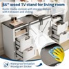 66" Farmhouse TV Stand for Up to 70 Inch TV, 32" Tall Entertainment Center with 4 Drawers & 2 Sliding Barn Doors,  for Living Room Office - 4 of 4