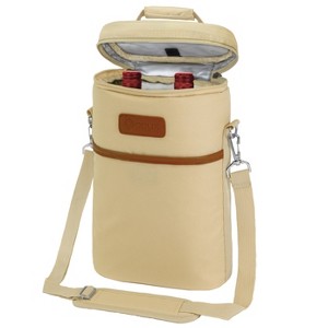 OPUX 2 Bottle Wine Carrier Tote, Insulated Leakproof Cooler Bag, Portable Case Travel Picnic BYOB Beach Christmas Gift - 1 of 4