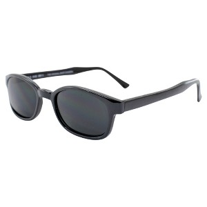 Pacific Coast KD's Original Biker Sunglasses Black Frame Dark Grey Lens Motorcycle Riding Glasses for Men and Women - 1 of 4