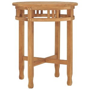 vidaXL Bistro Table Ø23.6"x29.7" Solid Teak Wood - 1 of 4