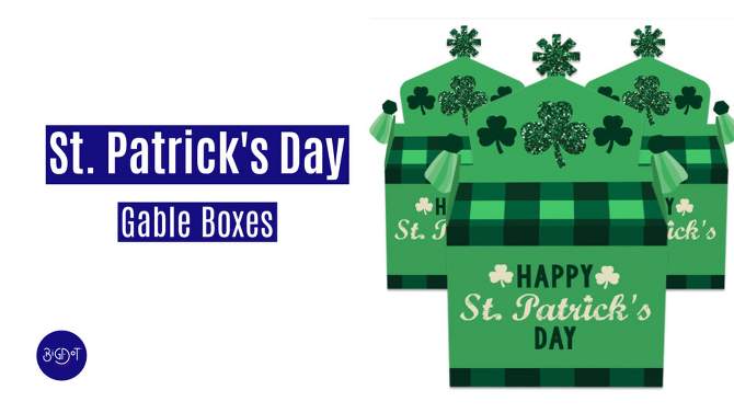 Big Dot of Happiness St. Patrick's Day - Treat Box Party Favors - Saint Paddy's Day Party Goodie Gable Boxes - Set of 12, 2 of 10, play video