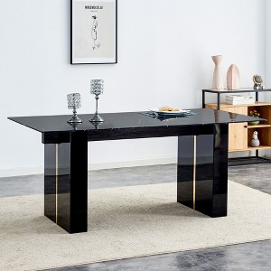NicBex Dining Table 71" Modern Glass Rectangular Table with MDF Table Legs for Dining Room - 1 of 4