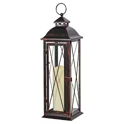 Siena 16" LED Candle Outdoor Lantern - Antique Brown - Smart Living