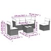 vidaXL 6 Piece Patio Sofa Set with Cushions Black Poly Rattan - Black and Cream With Table - 3 of 4
