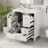 30" Bathroom Vanity with Sink, Modern Under Sink Cabinet with 1 Door, Shelf and 3 Soft-Close Drawers for Bathroom or Powder Room – Cuddlewood - 2 of 4
