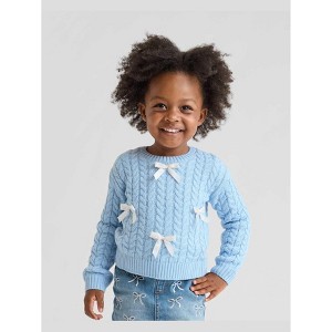 The Children's Place Toddler Girls Long Sleeve Bow Cable Knit Sweater - 1 of 4