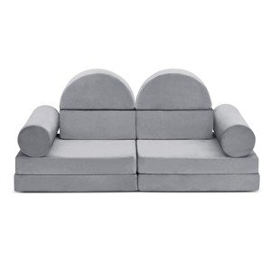 INFURNIC Sofas 10 Pieces Modular Kids Play Sofa Versatile Convertible Design for Playroom Bedroom Fun, Gray, 56"*28"*26" - 1 of 4